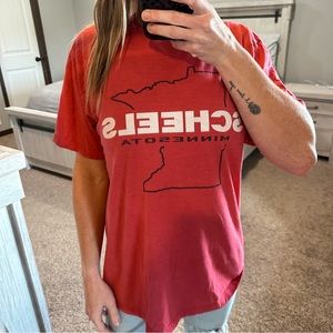 Scheels Minnesota Tee Red/Pink Short Sleeves Size Medium